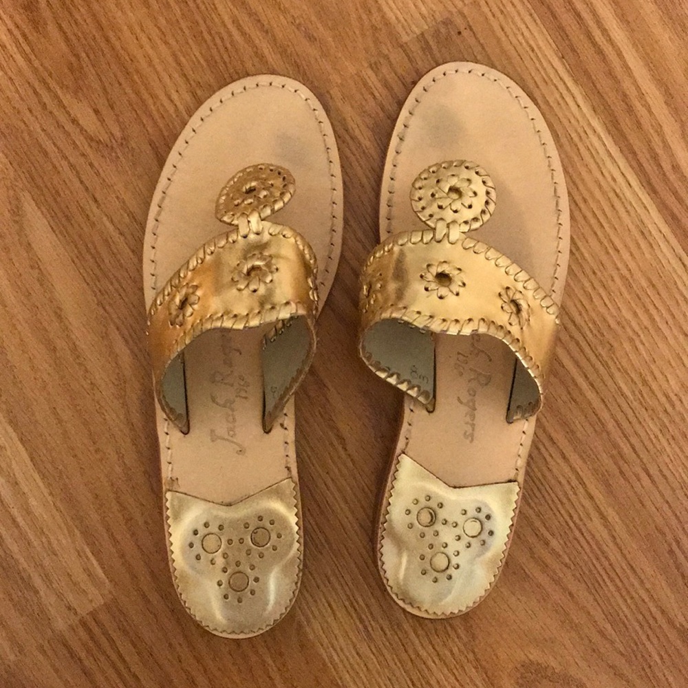 Gold jack rogers sandals